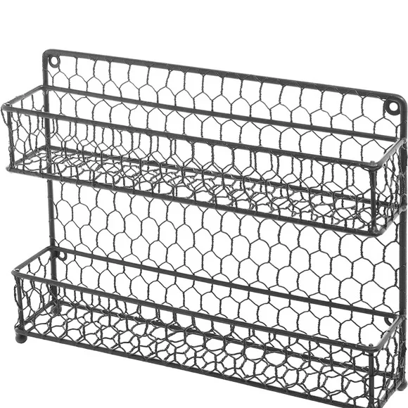 mygift | Kitchen | Farmhouse Style Metal Wire Spice Rack Wall Mount Or ...